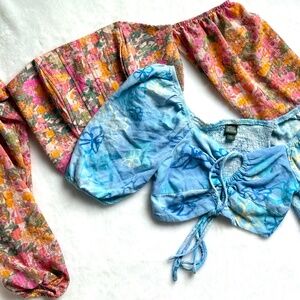 2 Floral Wild Fable Crop Tops XS